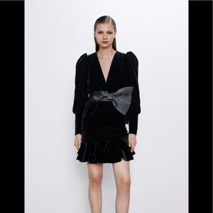 Zara velvet bow jacket